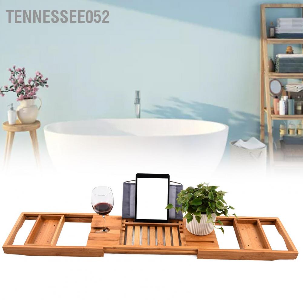 Hàng HOT Khay gác bồn tắm sang chảnh Bằng Gỗ Tre Có Thể Thu Gọn có ngăn đựng nến thơm Cho Nhà Tắm【Tennessee052】