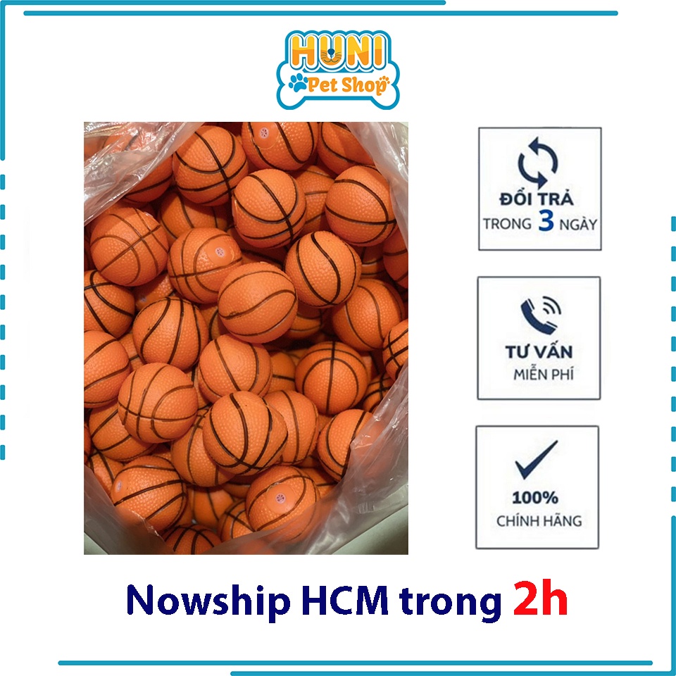 Đồ chơi cho chó gặm hình banh bóng rổ có kèn phát ra tiếng kêu đồ chơi cho chó con - Huni petshop