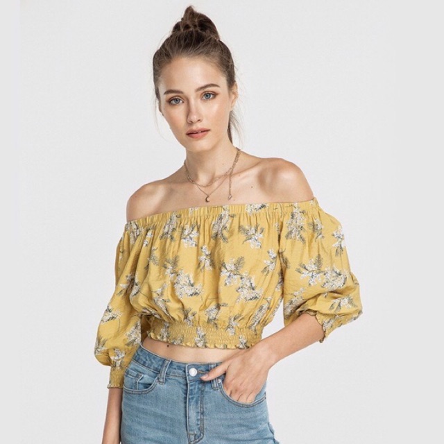 Áo trễ vai croptop Hnoss