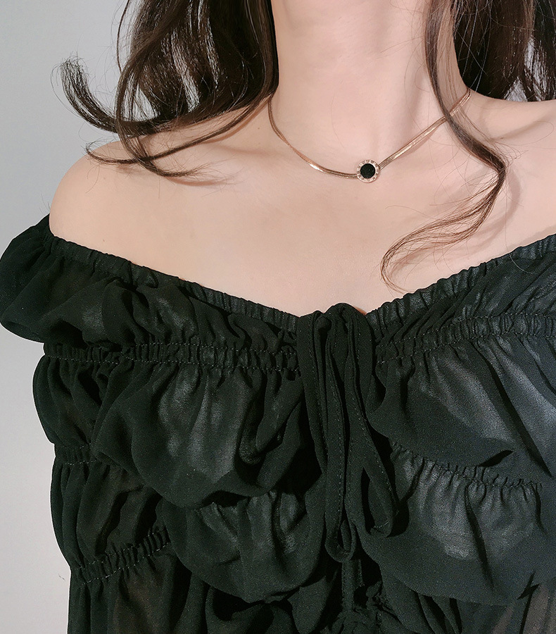 Mới Vòng cổ Mạ Vàng 18K Mặt Chữ Số La Mã