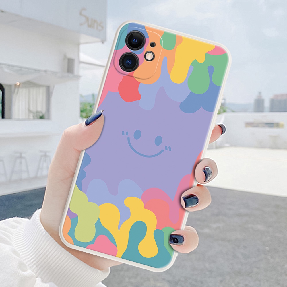Ốp Điện Thoại Silicon Mềm Cho Samsung Galaxy A12 M12 A22 A50 A50S A30S A71 A72 A52 A52S A53 A32 A31 A11 M11 A10 A20 A30 A20S A21S Mặt cười đầy màu sắc đơn giản và thời trang