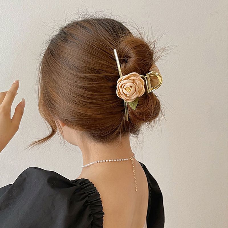 Kẹp tóc càng cua hoa hồng cao cấp - Cặp tóc mạ vàng phong cách Hàn Quốc sang trọng Zaza accessories ZKT0081