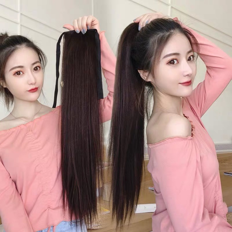 Tóc giả nữ cột ❤️FREESHIP❤️ Tóc giả cột thẳng 60cm