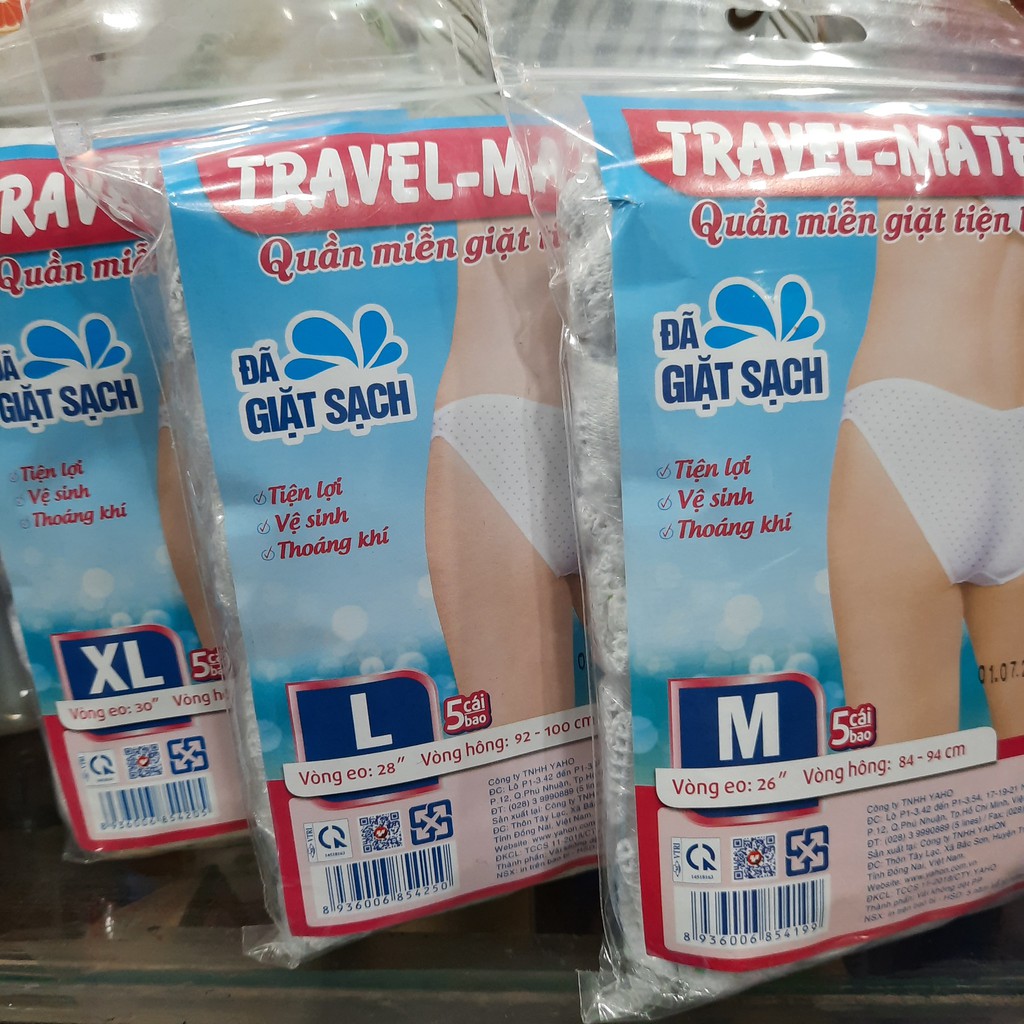 Combo 3 Gói Quần Lót Giấy Travel Mate Nữ XL,L,M