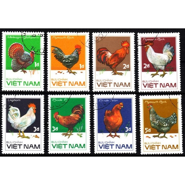 Tem sưu tập MS 497 Tem CTO Việt Nam Gia cầm 1986 ( 8 tem )