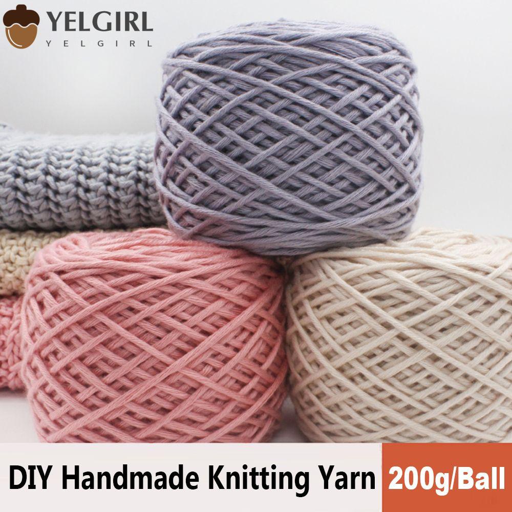 Cuộn len cotton 16 sợi dày dặn để đan áo sweater khăn quàng cổ DIY nhiều màu tự chọn 200g
