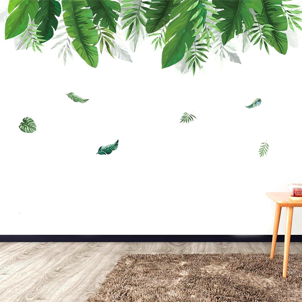 DARON Sticker Dán Tường Tự Dính Họa Tiết Lá Cây Nhiệt Đới Mùa Hè Trang Trí Phòng