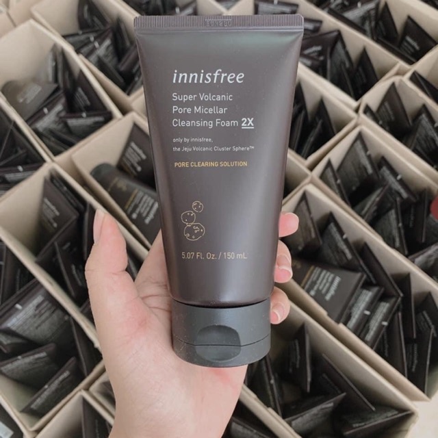 Sữa Rửa Mặt Tro Núi Lửa Innis free Super Volcanic Pore Micellar Cleansing Foam 2x