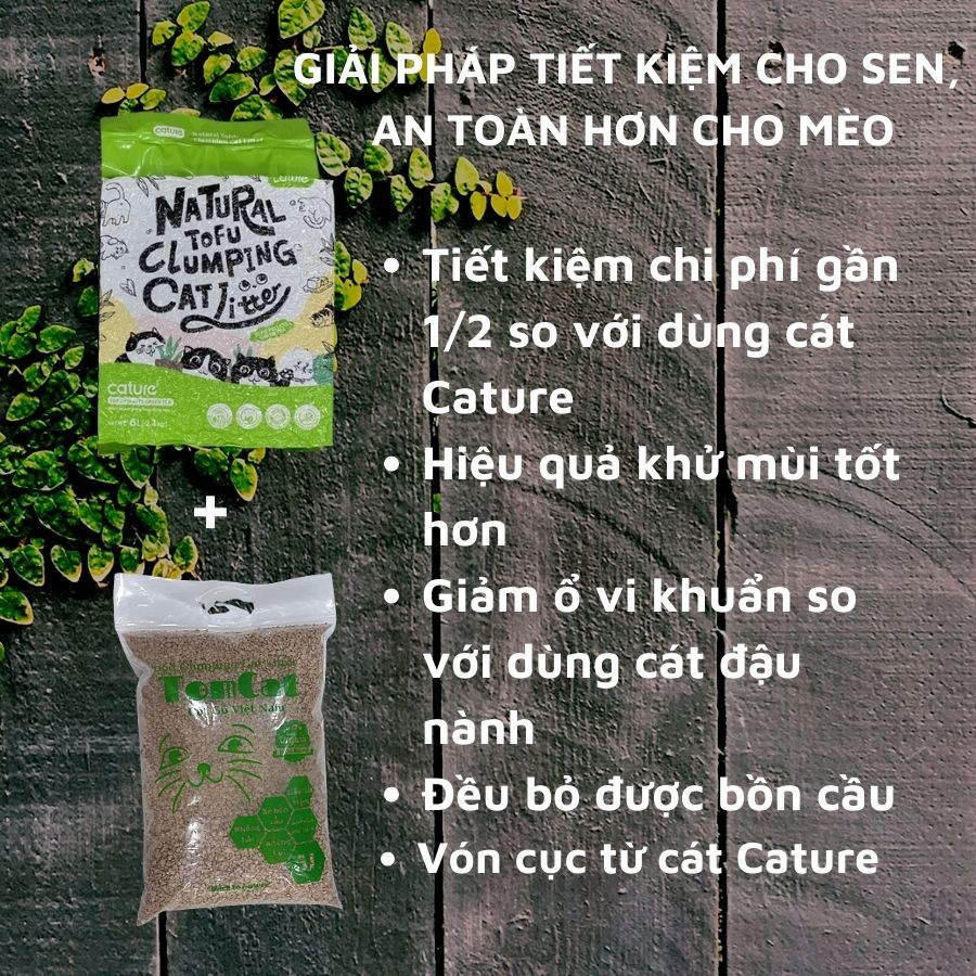 Cát đậu nành Cature và Cát gỗ TOMCAT diệt khuẩn hạt nhỏ Cát vệ sinh cho mèo