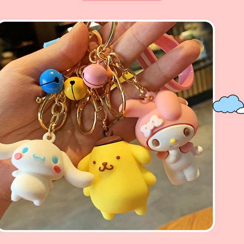 Móc Khóa Điện Thoại / Túi Xách Hình Sanrio Cinnamon Melody Kuromi Hello Kitty Dễ Thương