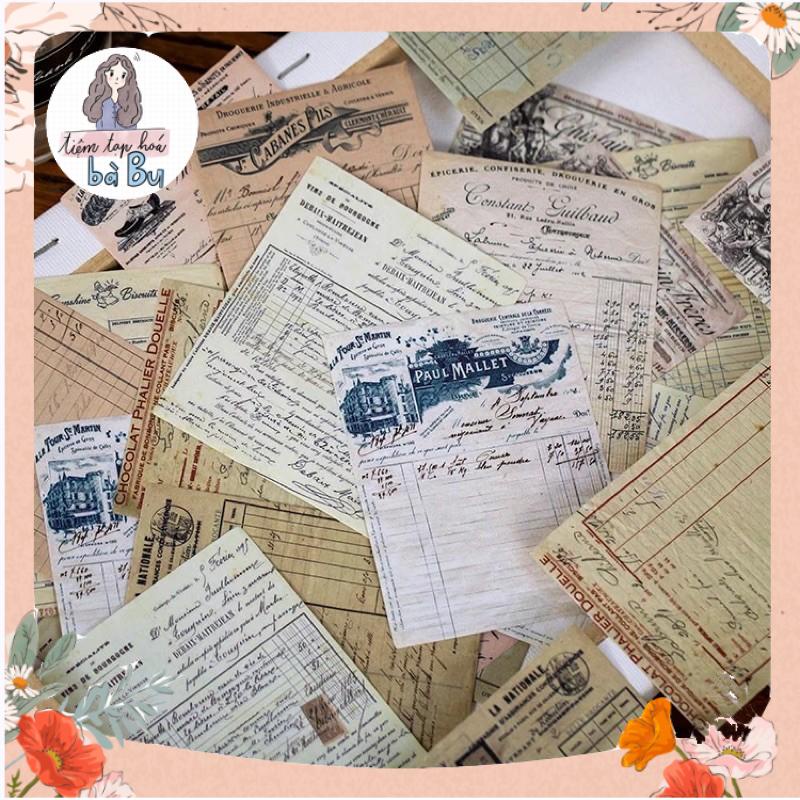 Set 30 tờ giấy nền vintage dùng để trang trí junkjournal làm penpal DIY