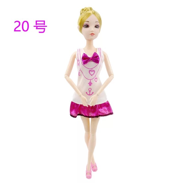 Đầm búp bê 30 cm - trắng