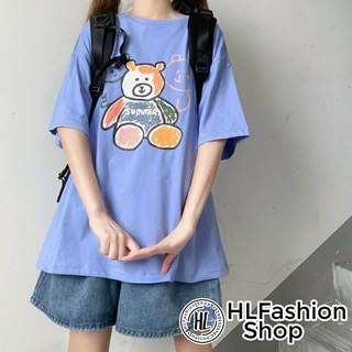[ Mã FAMAYWA giảm 10K đơn 50K] Áo thun tay lỡ form size rộng gấu Summer, áo phông phom size rộng HLFashion