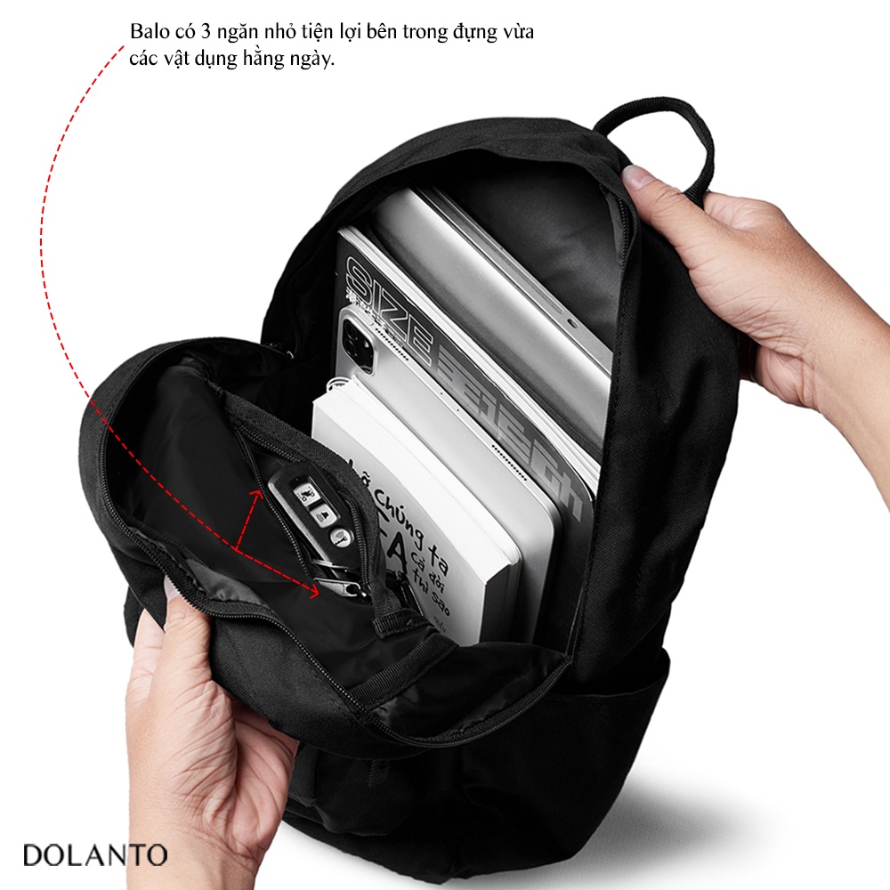 Balo Đẹp Đựng Laptop GLOBAL Vải Canvas Chống Thấm Nước Unisex Nam Nữ Đi Học Đi Chơi DOLANTO.