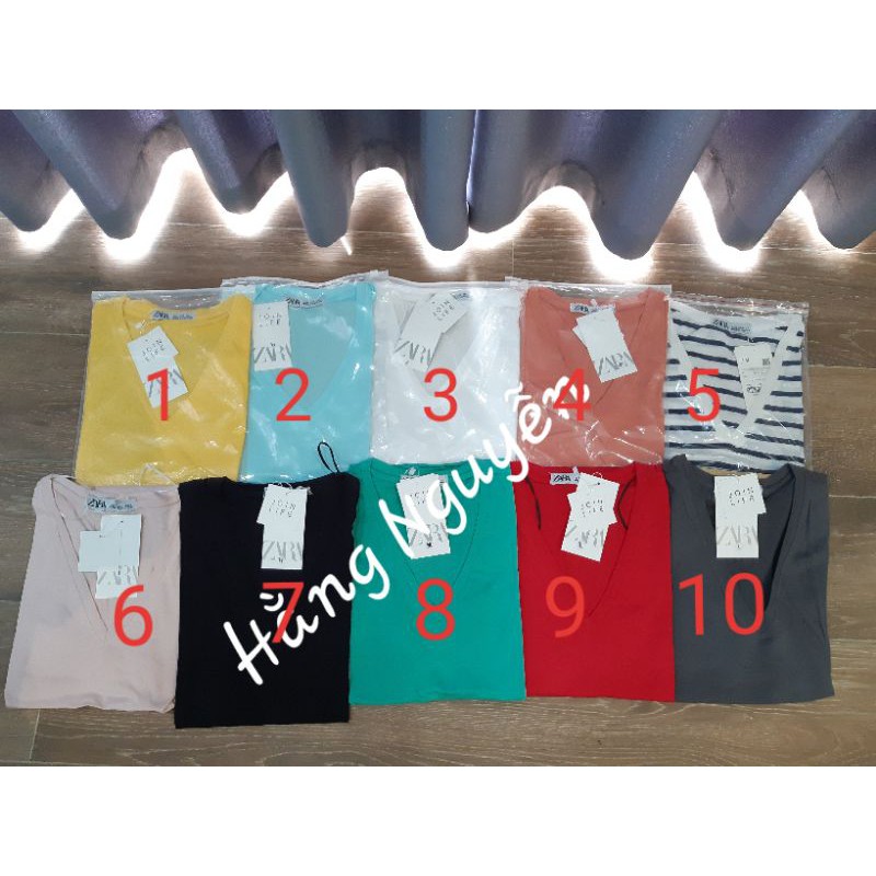 Áo phông cổ tim ZR, cổ tròn HM[sẵn]