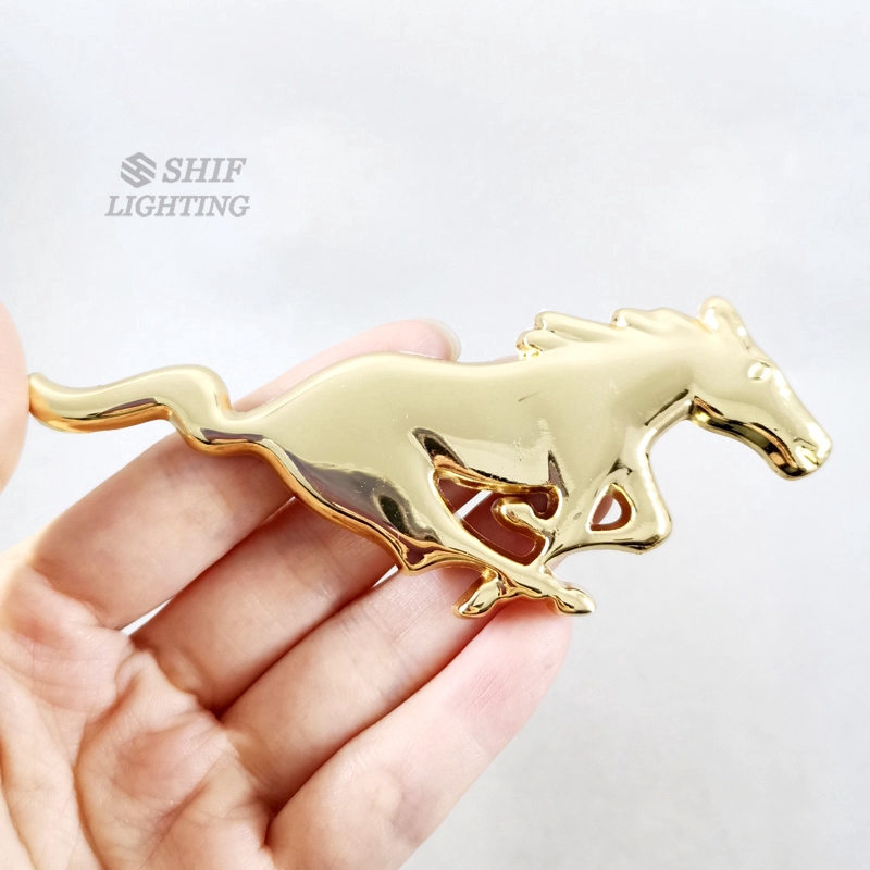 Set 2 miếng dán trang trí xe ô tô bằng kim loại hình ngựa