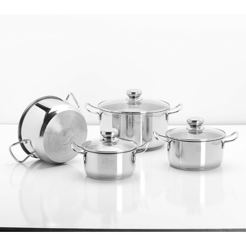 BỘ nồi inox FIVESTAR 16/18/20/24 CM NẮP kiếng bếp từ ( HÀNG CHÍNH HÃNG BẢO HÀNH 5 NĂM)