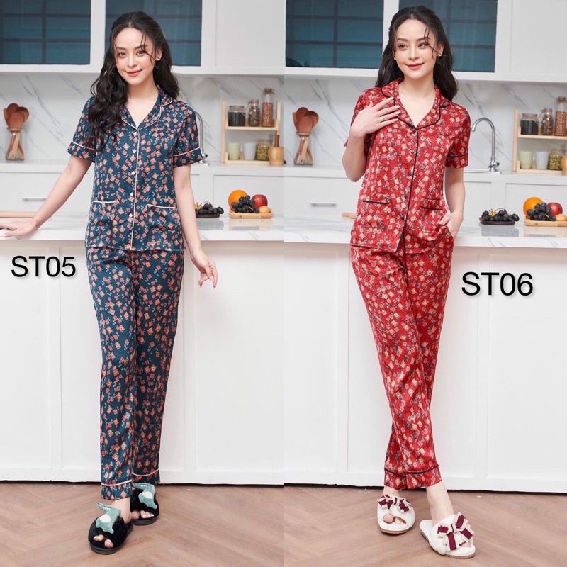 Bộ đồ ngủ, đồ ngủ nữ mặc nhà chất lụa satin cao cấp mềm mát, đủ size theo số đo