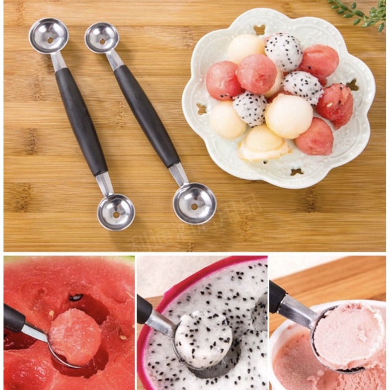 Muỗng Múc Trái Cây 2 Đầu Bằng Thép Không Gỉ