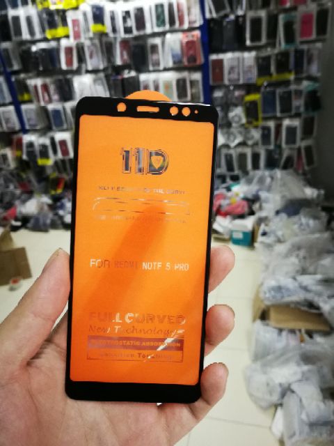 REDMI NOTE 5 / 5 PRO CƯỜNG LỰC 19D REDMI NOTE 5 FULL MÀN HÌNH VIỀN ĐEN ( TẶNG KEO MÉP GIẤY LẤY BỤI )