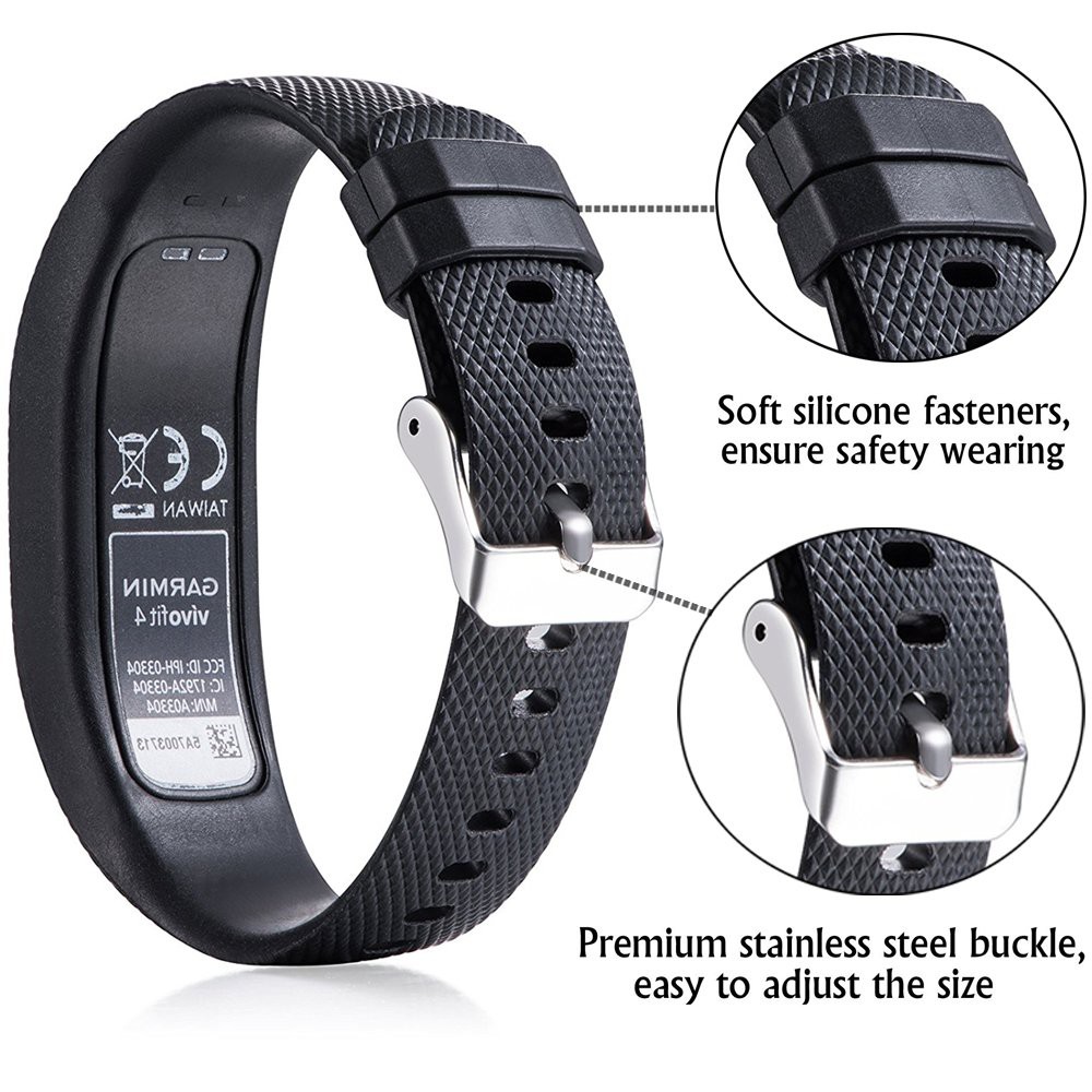 Set 3 dây đeo silicon mềm cho đồng hồ thông minh Garmin Vivofit 4