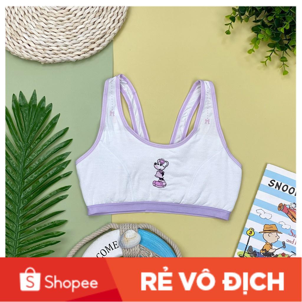 Áo lót lá cho bé gái size 34-38, cho bạn từ 28-55kg. Chất cotton mềm, mịn, thấm mồ hôi, kiểu dáng phù hợp các bé