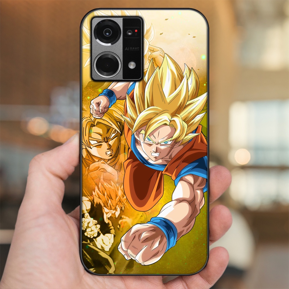 Ốp lưng Oppo Reno 7 4G viền đen in hình Goku Dragon Ball