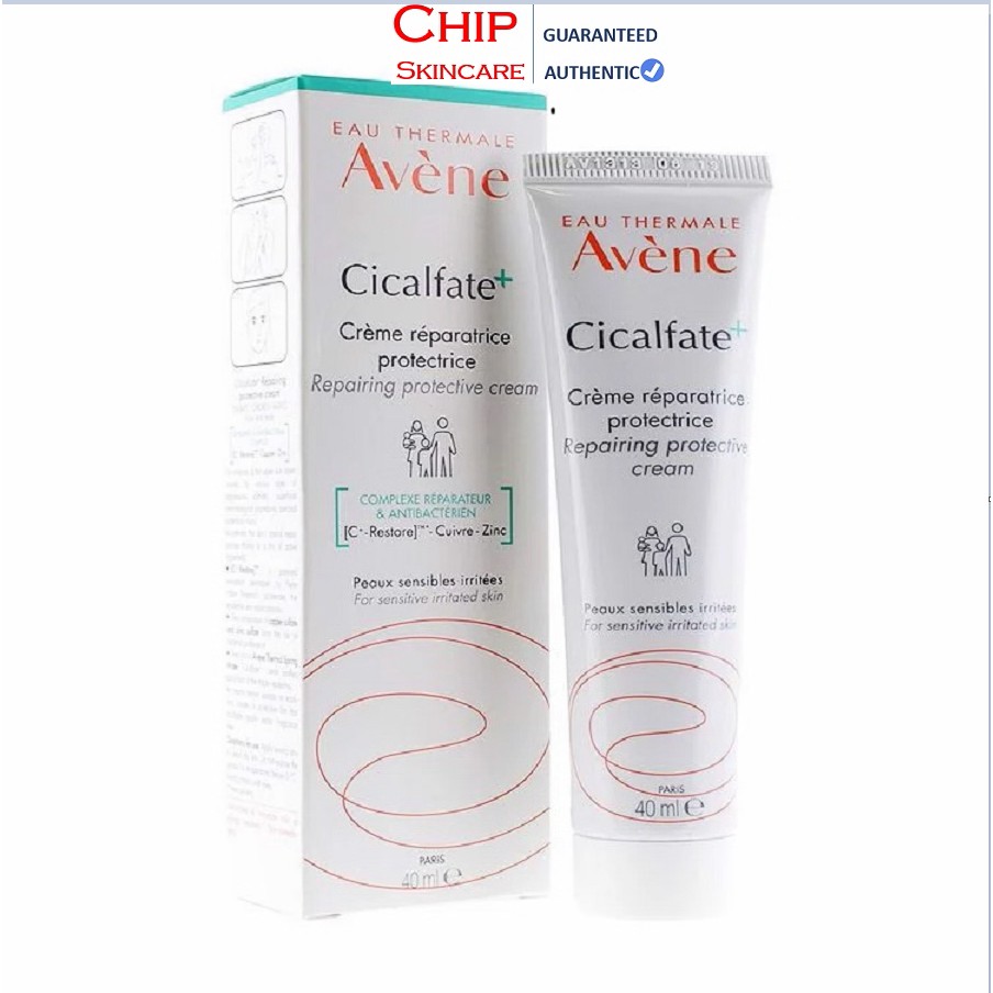 Kem dưỡng liền sẹo, phục hồi da Avene Cicalfate+ Repairing Protective Cream 40ml - Chip Skincare