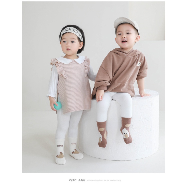 Vớ đi trong nhà KokoroCare YR-19 2022 chống trượt in hình gà dễ thương cho bé 0-5 tuổi S M L