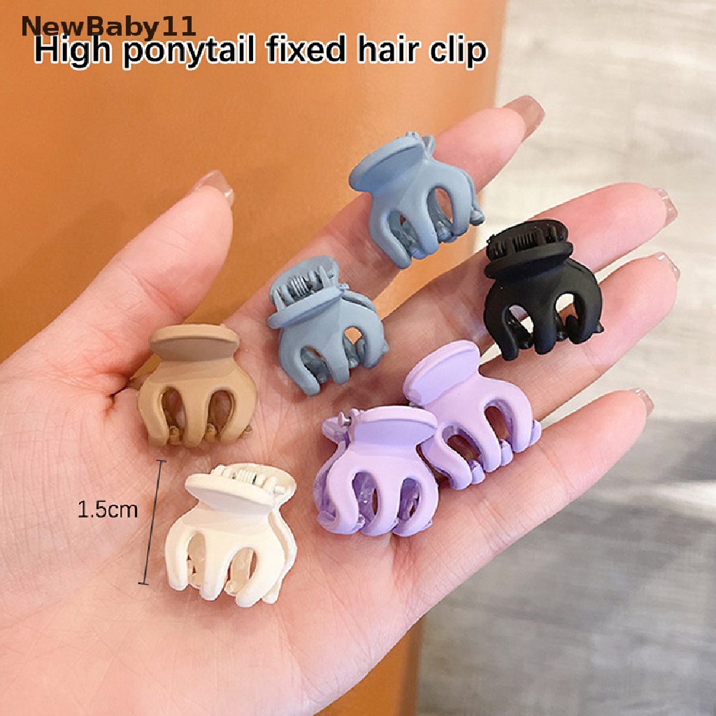 Bộ 10 Kẹp Tóc Mini Bằng Nhựa Nhám Chống Chảy Xệ Dễ Thương