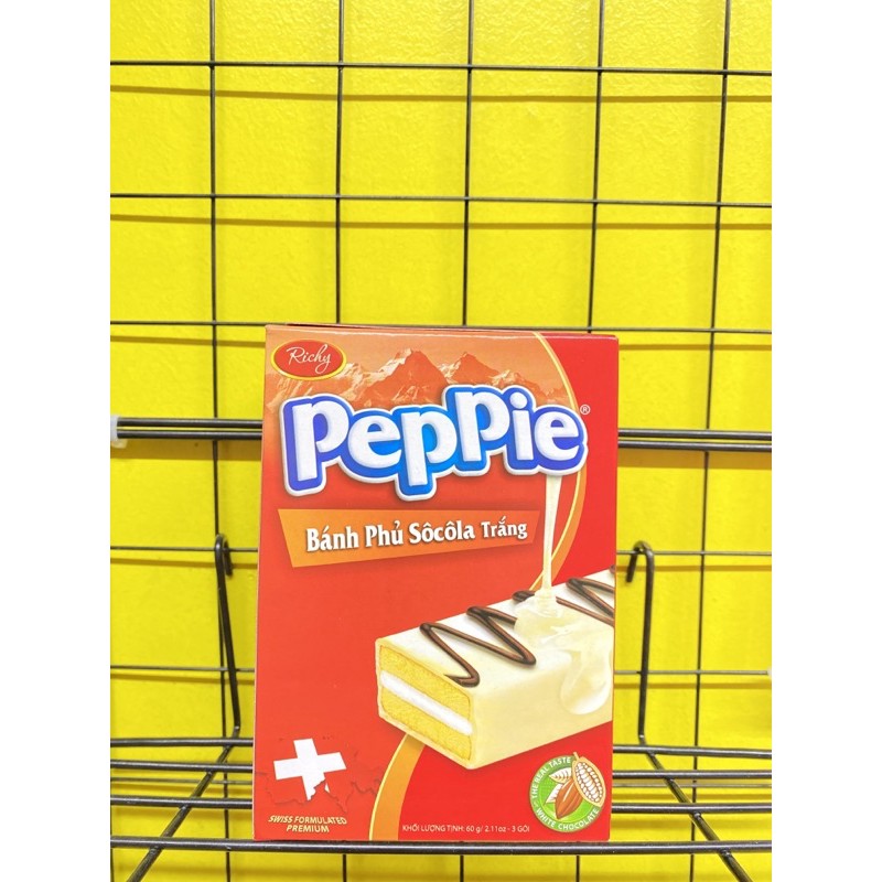 Bánh phủ socola trắng Peppie hộp 60g