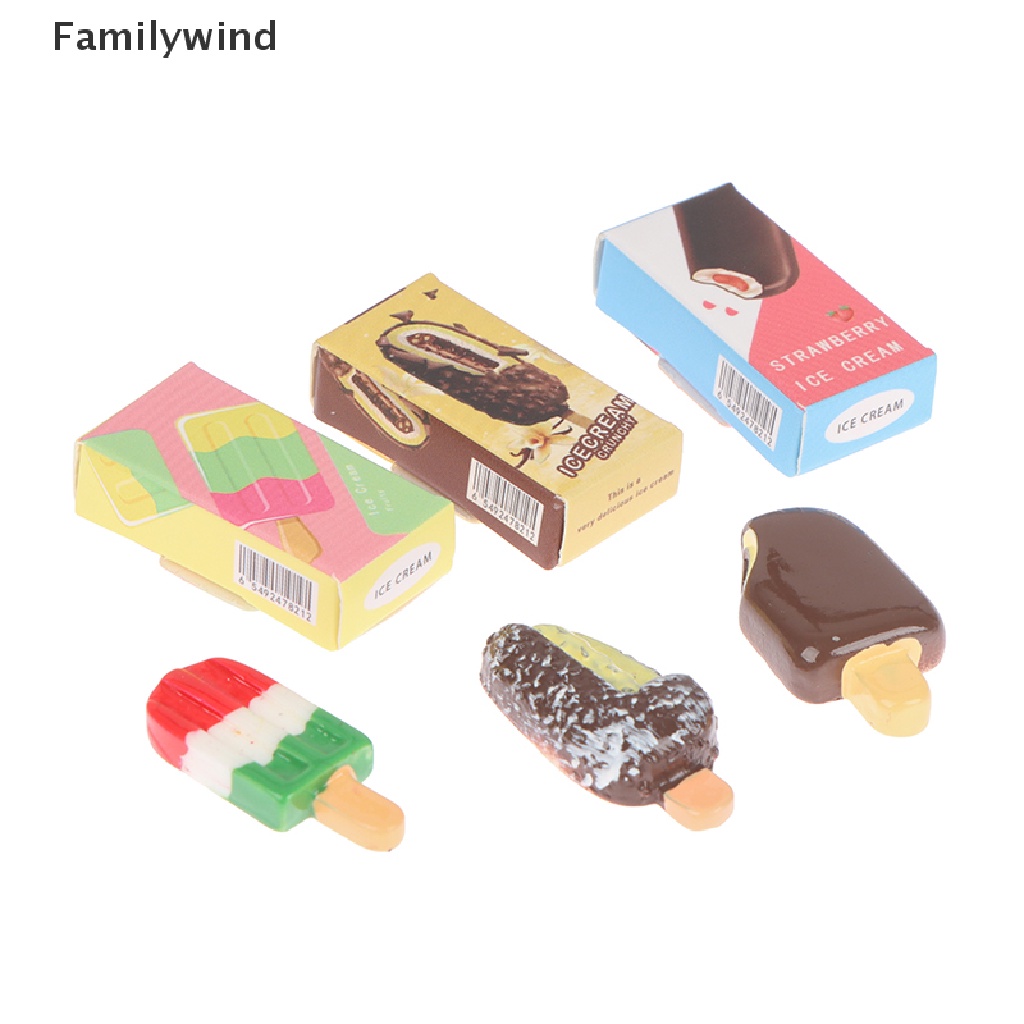 1 Set Hộp Kem / Sô Cô La / Cầu Vồng Mini Tỉ Lệ 1: 12 Trang Trí Nhà Búp Bê