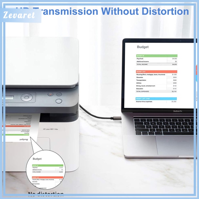 Dây Cáp Máy In Zevaret Type-c Sang Usb B 2.0 1.5m / 2m