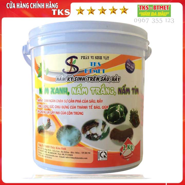 TKS-BTMET Nấm 3 Màu - Tặng Bám Dính  Sinh Học 500ml - Xô 2kg