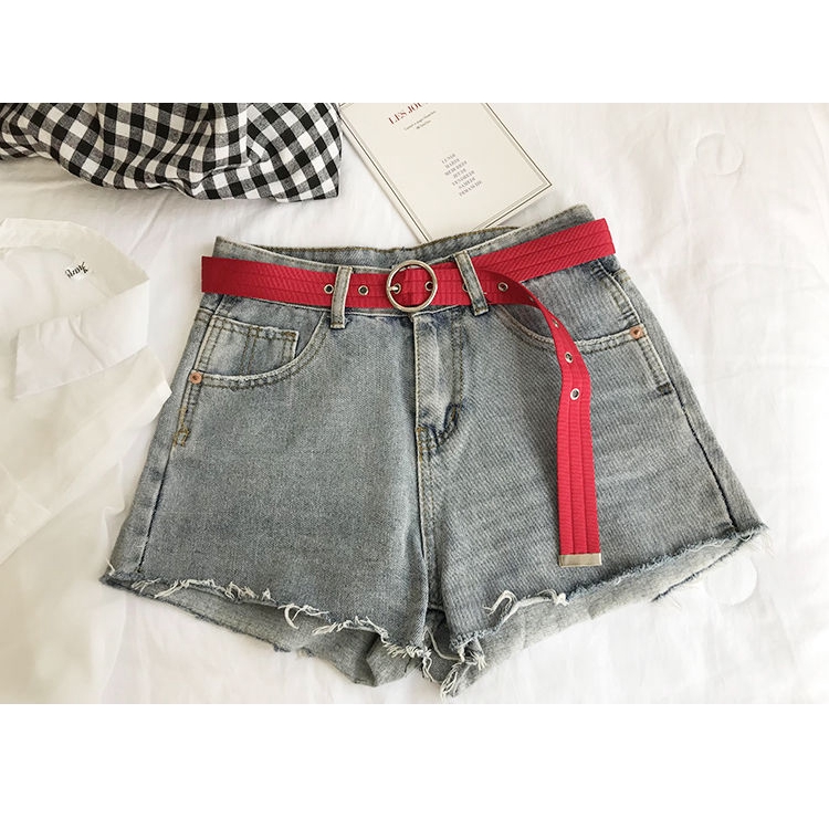 Thắt Lưng Canvas Phối Khóa Tròn Thời Trang Cho Nữ