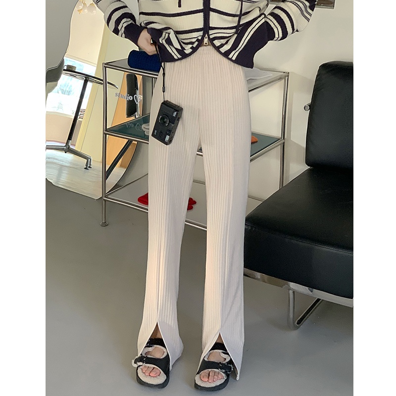 SUXI Quần Dài Ống Rộng Lưng Cao Thời Trang Hàn Quốc Cho Nữ