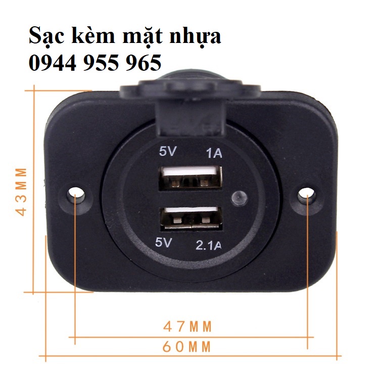Sạc xe khách USB 3.1A có LED sạc nhanh chuyên dụng ô tô xe khách xe bus limousine nắp cao su chống nước