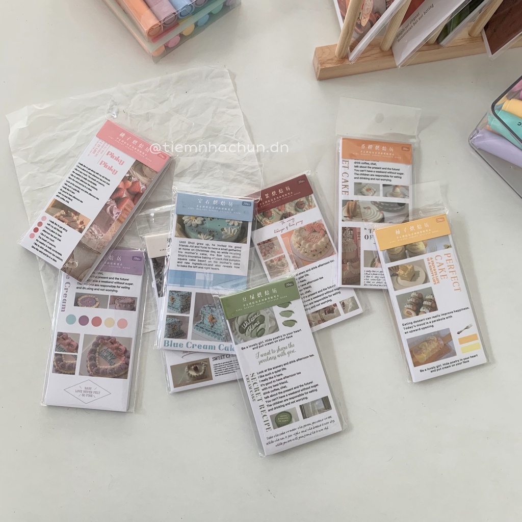 SET 10 TẤM STICKER AESTHETIC BAKERY SERIES TRANG TRÍ JOURNAL (ảnh thật) - Tiệm nhà Chun