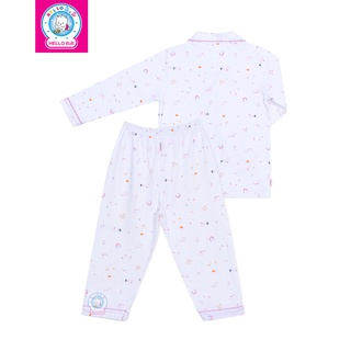 Bộ pyjamas bông dài bé gái 0263- HELLO BB