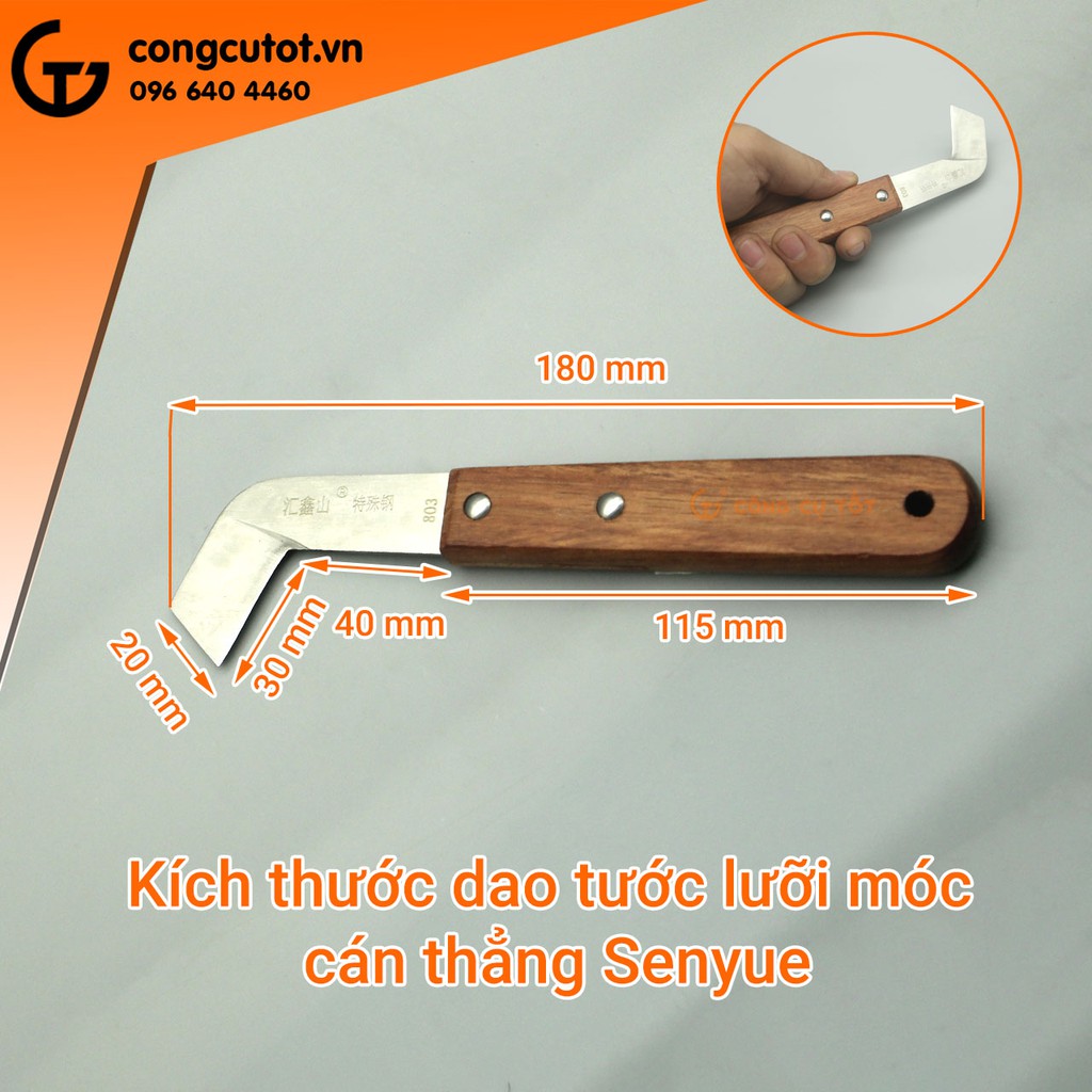 Dao khoanh vỏ cán thẳng chất liệu thép các bon