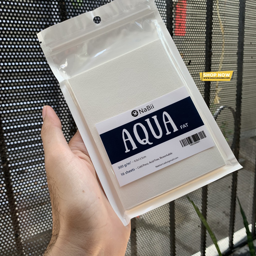 Giấy vẽ màu nước NABII Aqua Fat 300gsm (vân nổi Cold) - Họa Cụ Hakuart