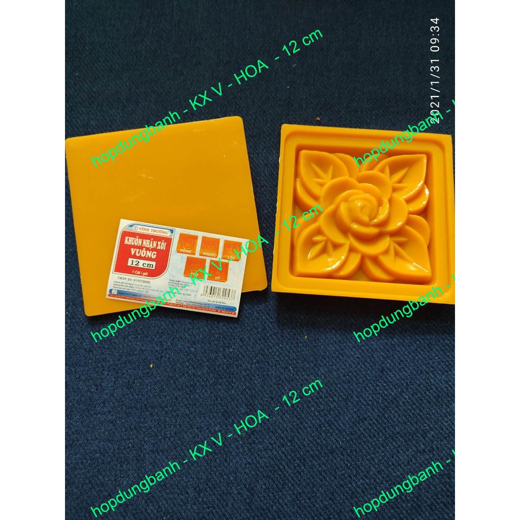 Khuôn Nhận Xôi Vuông 12  CM - Phước - Lộc - Thọ - Hỷ - Hoa hồng  VT 1 GIÁ