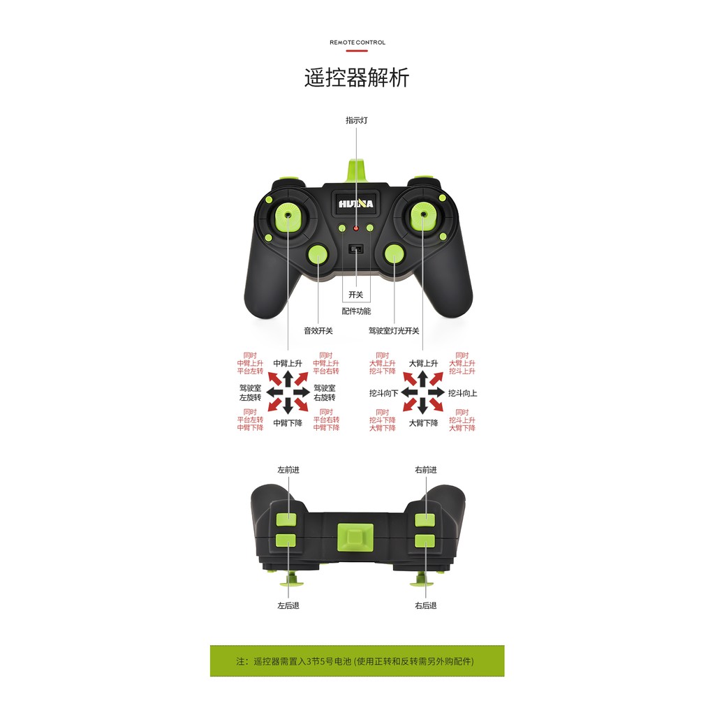 TAY ĐIÊU KHIỂN CHO XE XÚC HUINA 1593