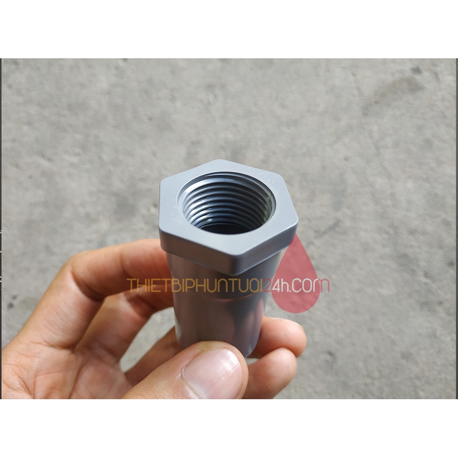 Cút nối thẳng nhựa PVC ren trong 21mm để gắn béc tưới cây gắn ống nhựa PVC -MHL