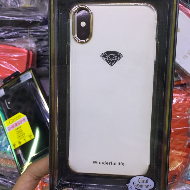 ốp iphone X ốp tráng gương lưng trong