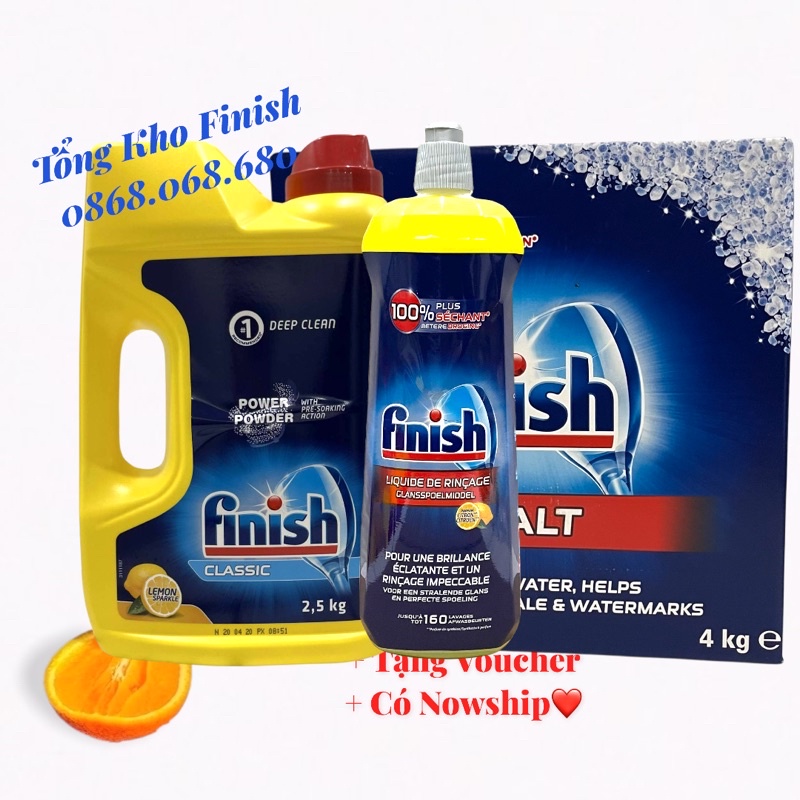 [COMBO tiết kiệm] Bột finish + muối finish + bóng finish