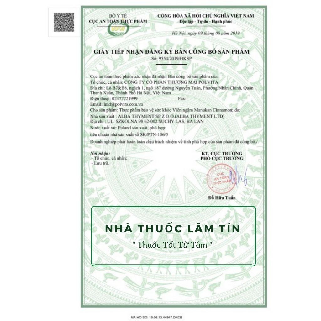Viên Ngậm Mật Ong Manukan Cinnamon Hỗ Trợ Giảm Ho, Đau Họng, Rát Họng Từ Mật Ong, Quế, Vitamin C ( Hộp 16 viên)
