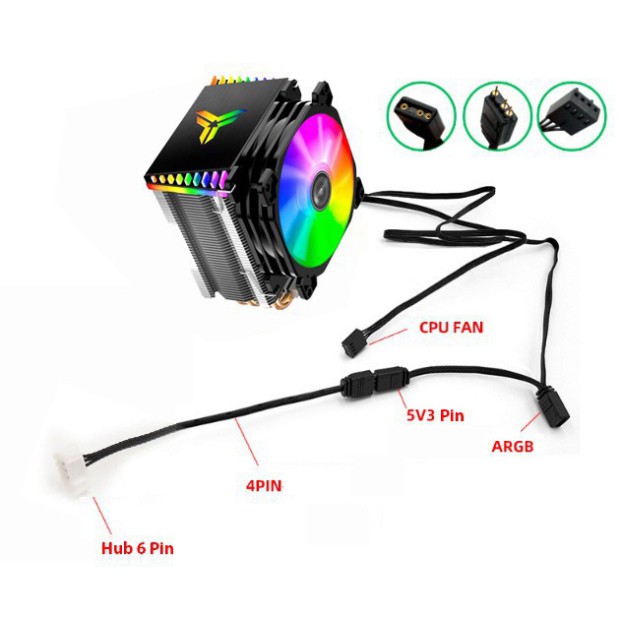 LD0 Tản Nhiệt Khí, Fan CPU Jonsbo CR1400 Led RGB - tương trợ Đồng Bộ Mainboard / Bộ Hub Coolmoon 12 G73