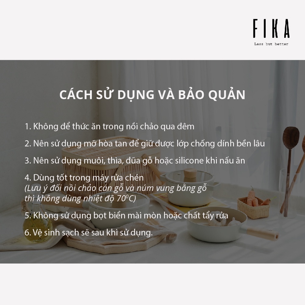 Chảo xào chống dính Fika Neoflam size 26cm EKFIW26