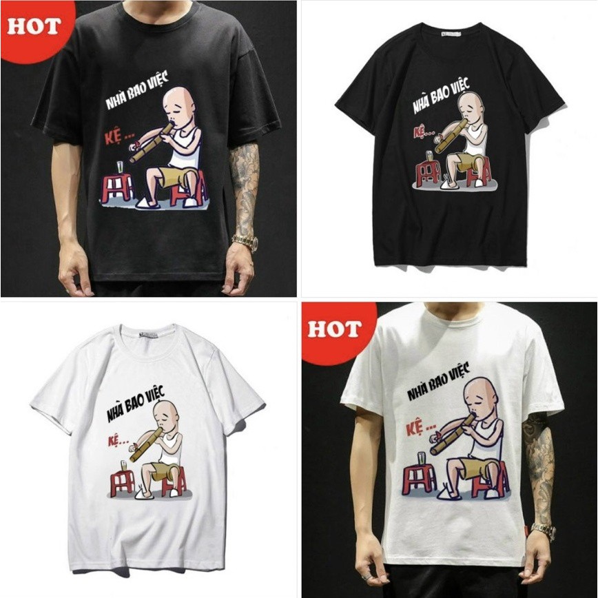 Áo Thun Tshirt Nam Nữ Unisex Chất Vải Thun Nhà Bao Việc MAT175